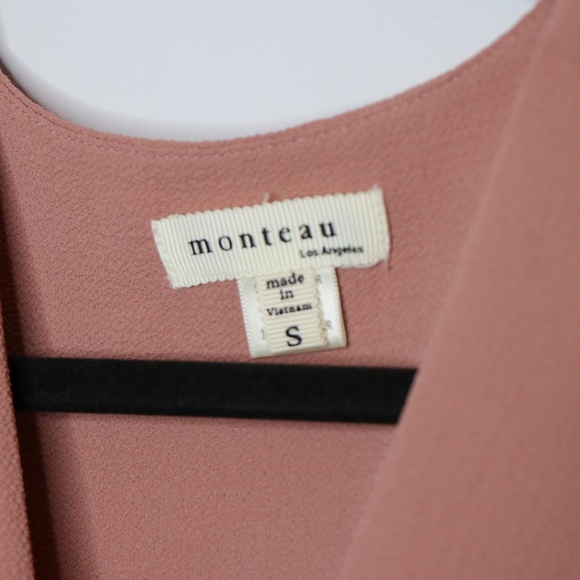 Monteau Pink Wrap Front Dress Size Small - Picture 6 of 7